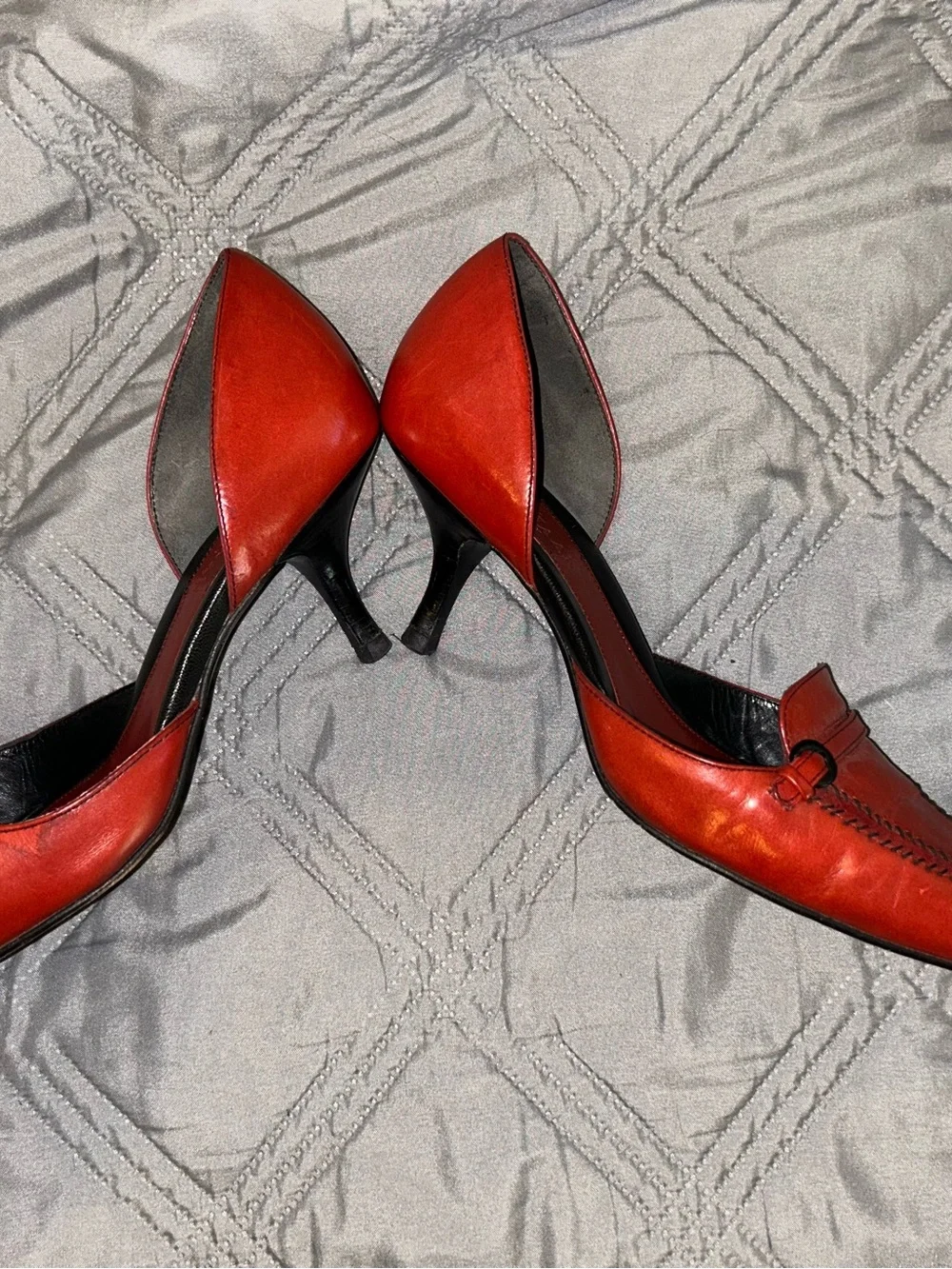 Cole Haan Red Pointed-Toe D'Orsay Pump with Loafer Strap